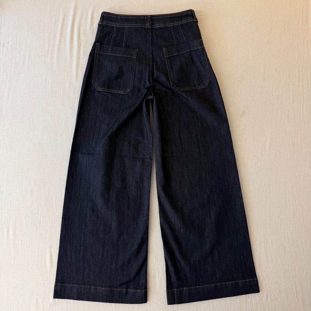 Maeve Ettie High-Rise Crop Wide-Leg Jeans Women 29T Dark Wash Indigo NWOT - Picture 3 of 11
